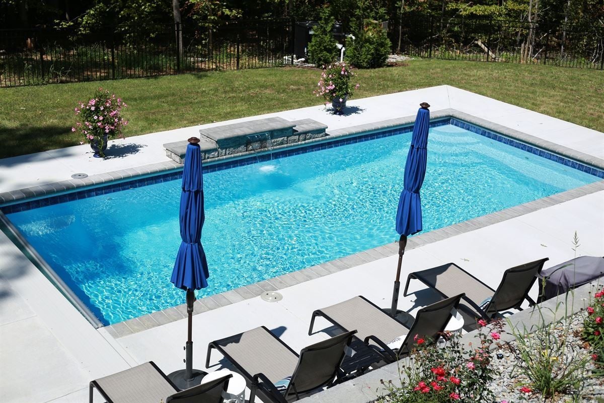 Custom pool installation in Ocean County, NJ by Baur Pools